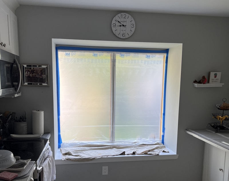 Plastic wrap the window